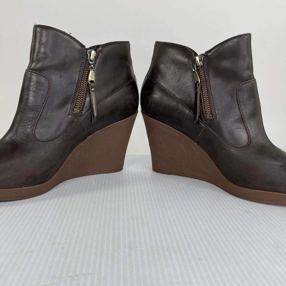 UGG Australia Women's Meredith Brown Wedge double Zip Bootie US 10 Ankle boot - Picture 7 of 10